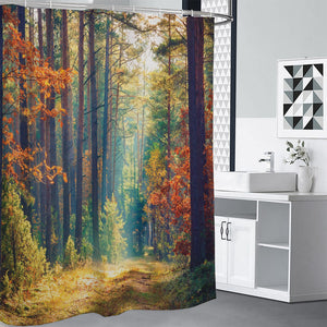 Autumn Forest Print Shower Curtain