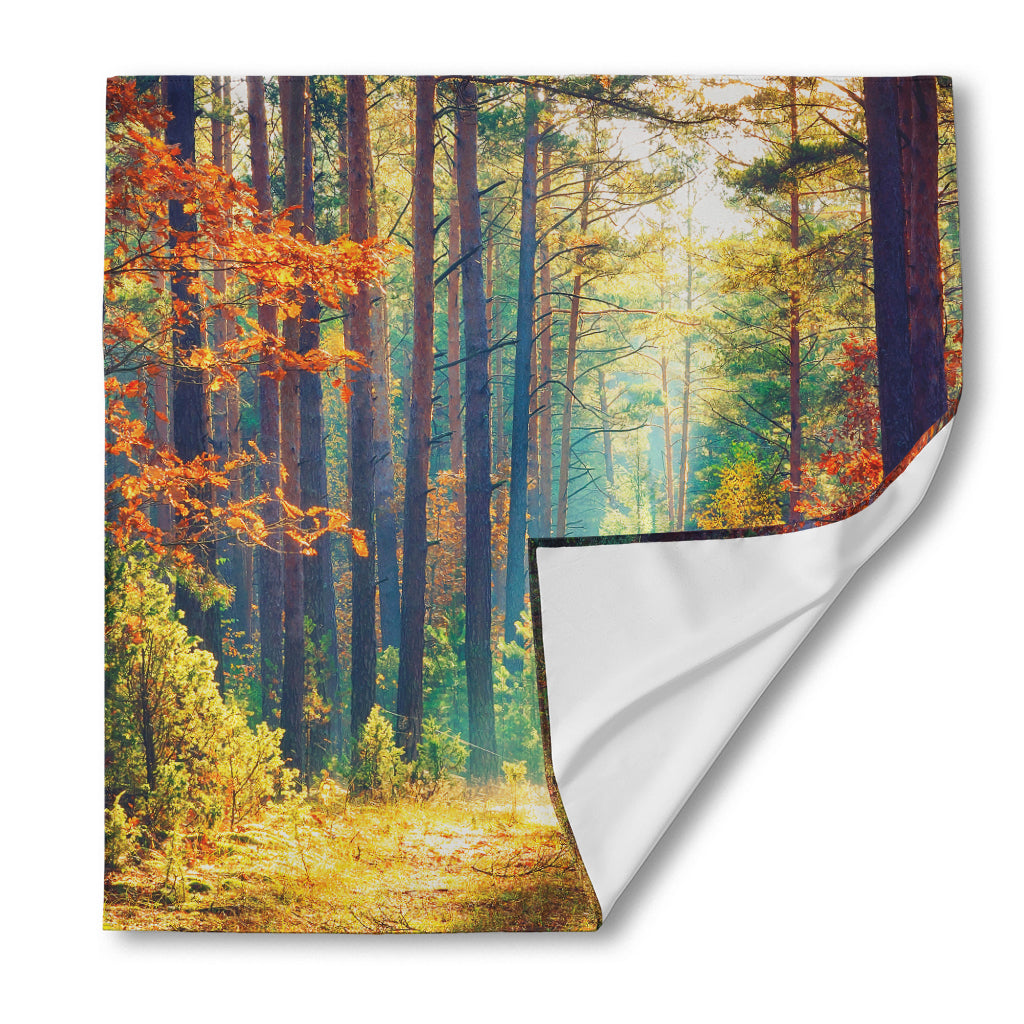 Autumn Forest Print Silk Bandana