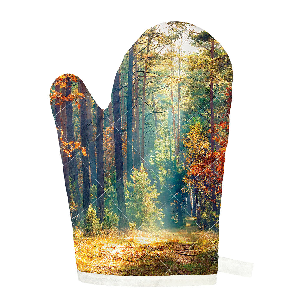 Autumn Forest Print Single Oven Mitt