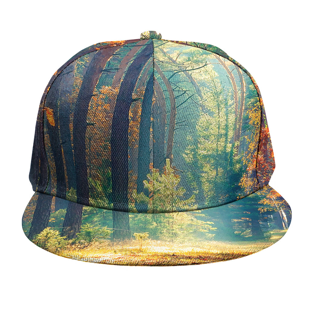 Autumn Forest Print Snapback Cap