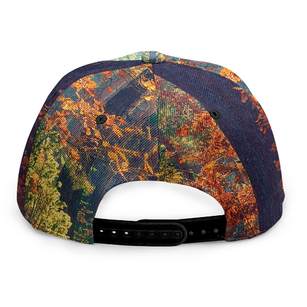 Autumn Forest Print Snapback Cap