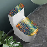 Autumn Forest Print Toilet Lid And Tank Cover Set