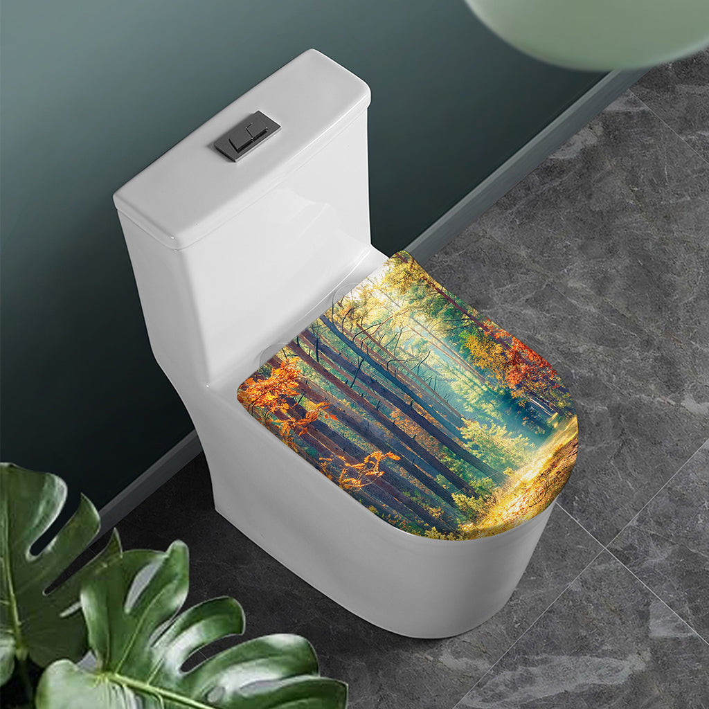 Autumn Forest Print Toilet Lid Cover