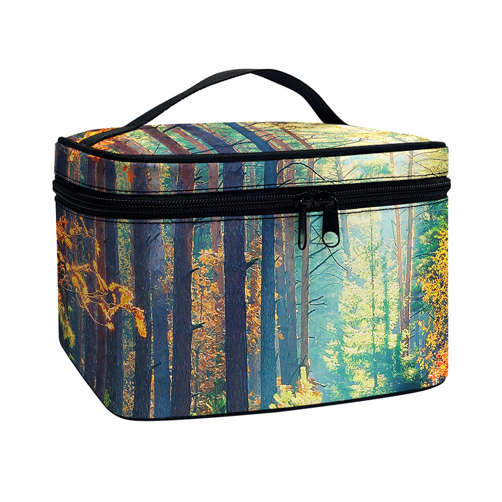 Autumn Forest Print Travel Makeup Bag