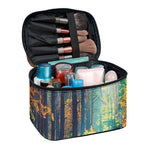 Autumn Forest Print Travel Makeup Bag