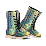 Autumn Forest Print Winter Boots