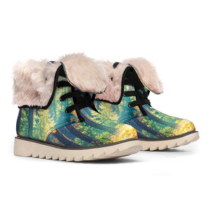 Autumn Forest Print Winter Boots