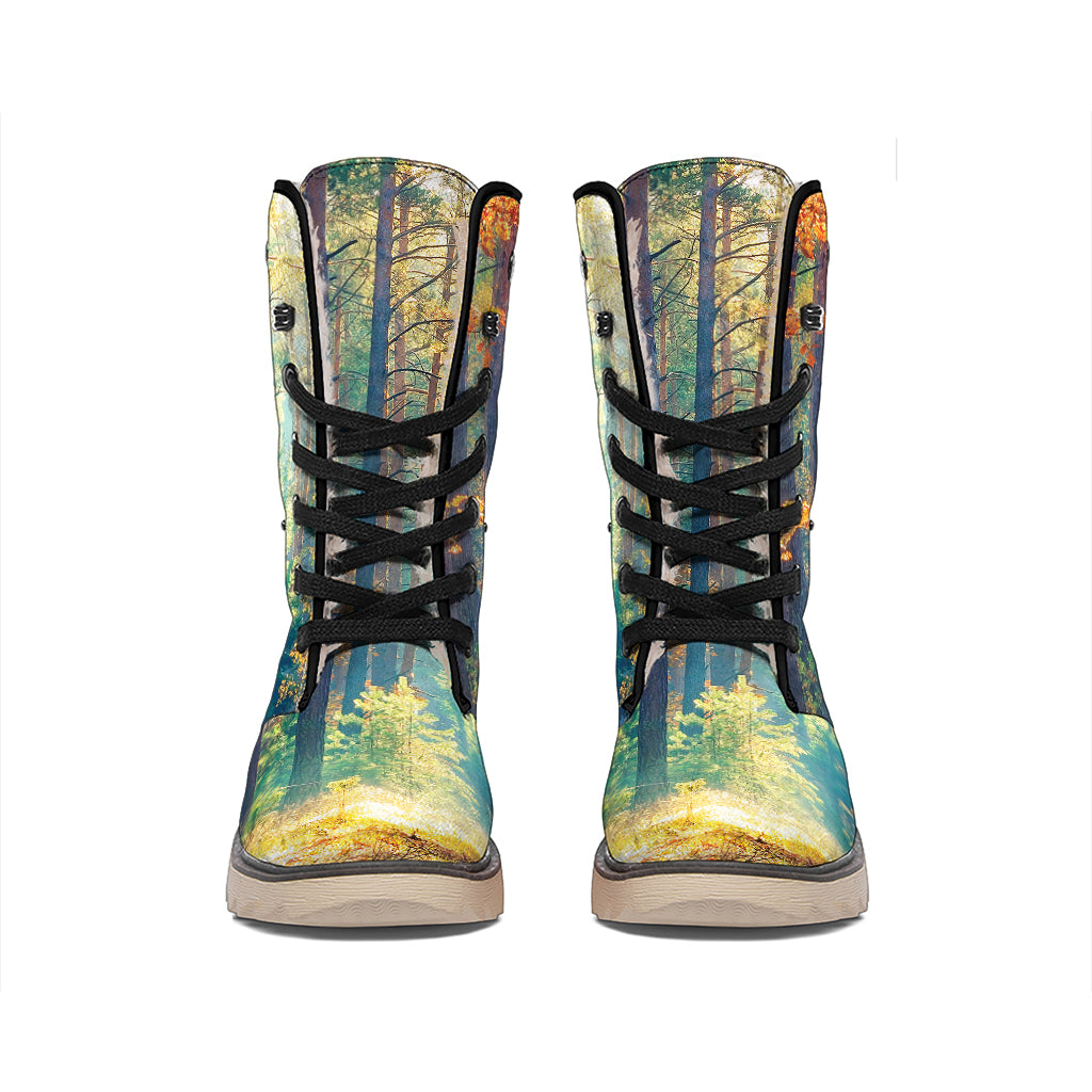 Autumn Forest Print Winter Boots