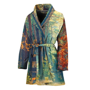 Autumn Forest Print Women's Bathrobe