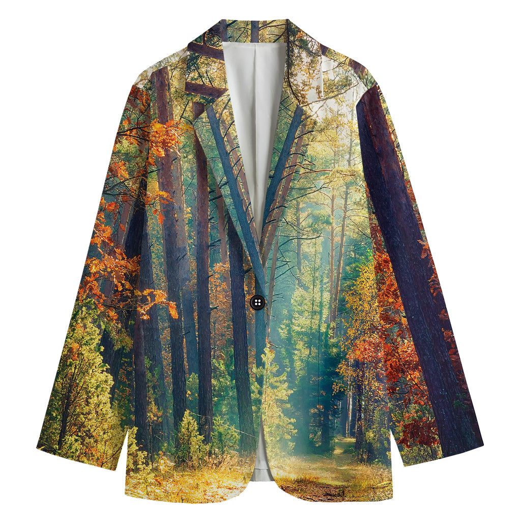 Autumn Forest Print Women's Blazer