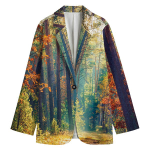 Autumn Forest Print Women's Blazer