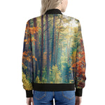 Autumn Forest Print Women's Bomber Jacket