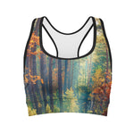 Autumn Forest Print Women's Sports Bra