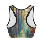 Autumn Forest Print Women's Sports Bra