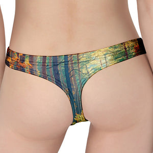 Autumn Forest Print Women's Thong