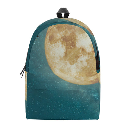 Autumn Full Moon Print Backpack