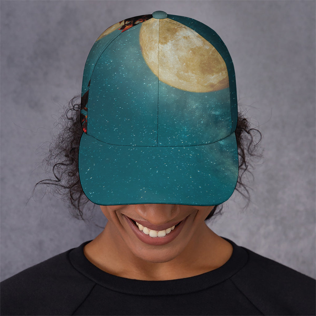 Autumn Full Moon Print Baseball Cap