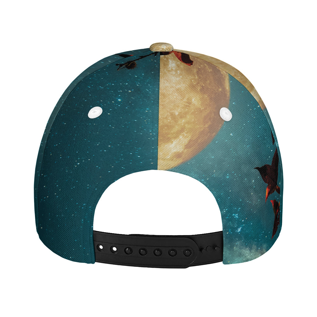 Autumn Full Moon Print Baseball Cap