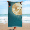 Autumn Full Moon Print Beach Towel