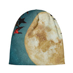 Autumn Full Moon Print Beanie