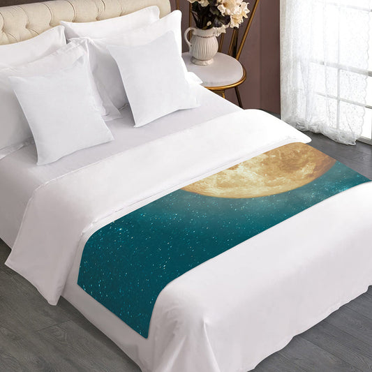 Autumn Full Moon Print Bed Runner