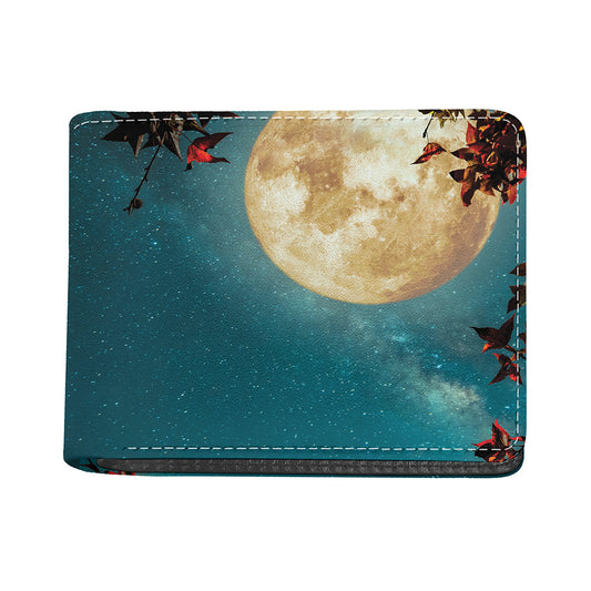 Autumn Full Moon Print Bifold Wallet