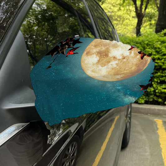 Autumn Full Moon Print Car Side Mirror Covers
