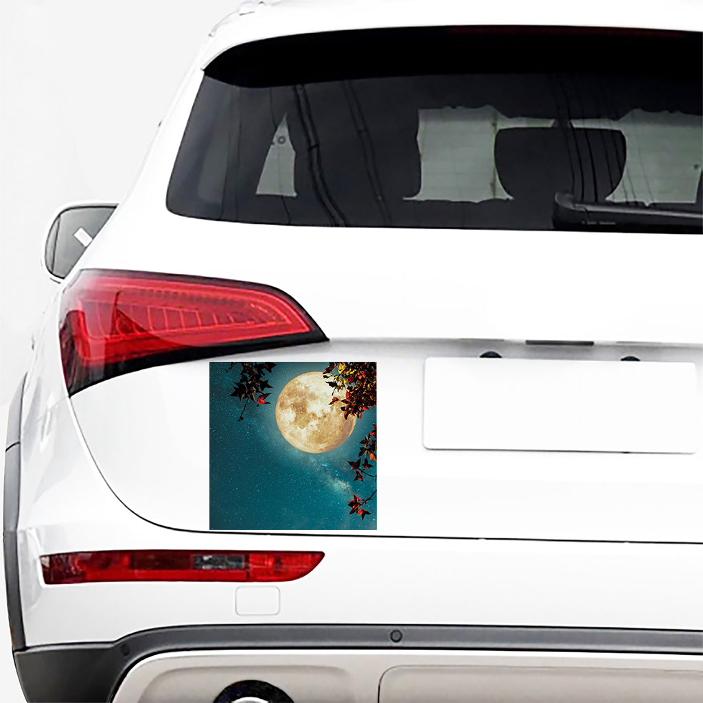 Autumn Full Moon Print Car Sticker