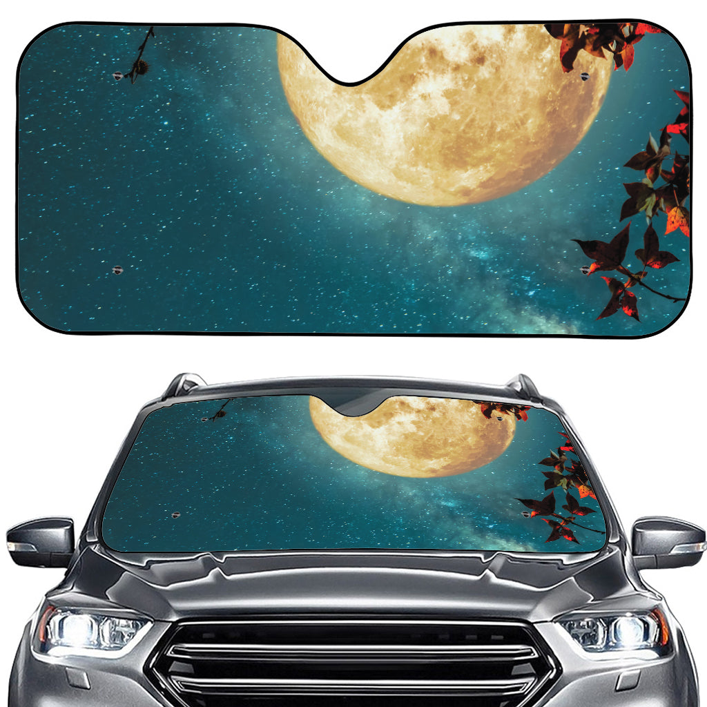 Autumn Full Moon Print Car Windshield Sun Shade