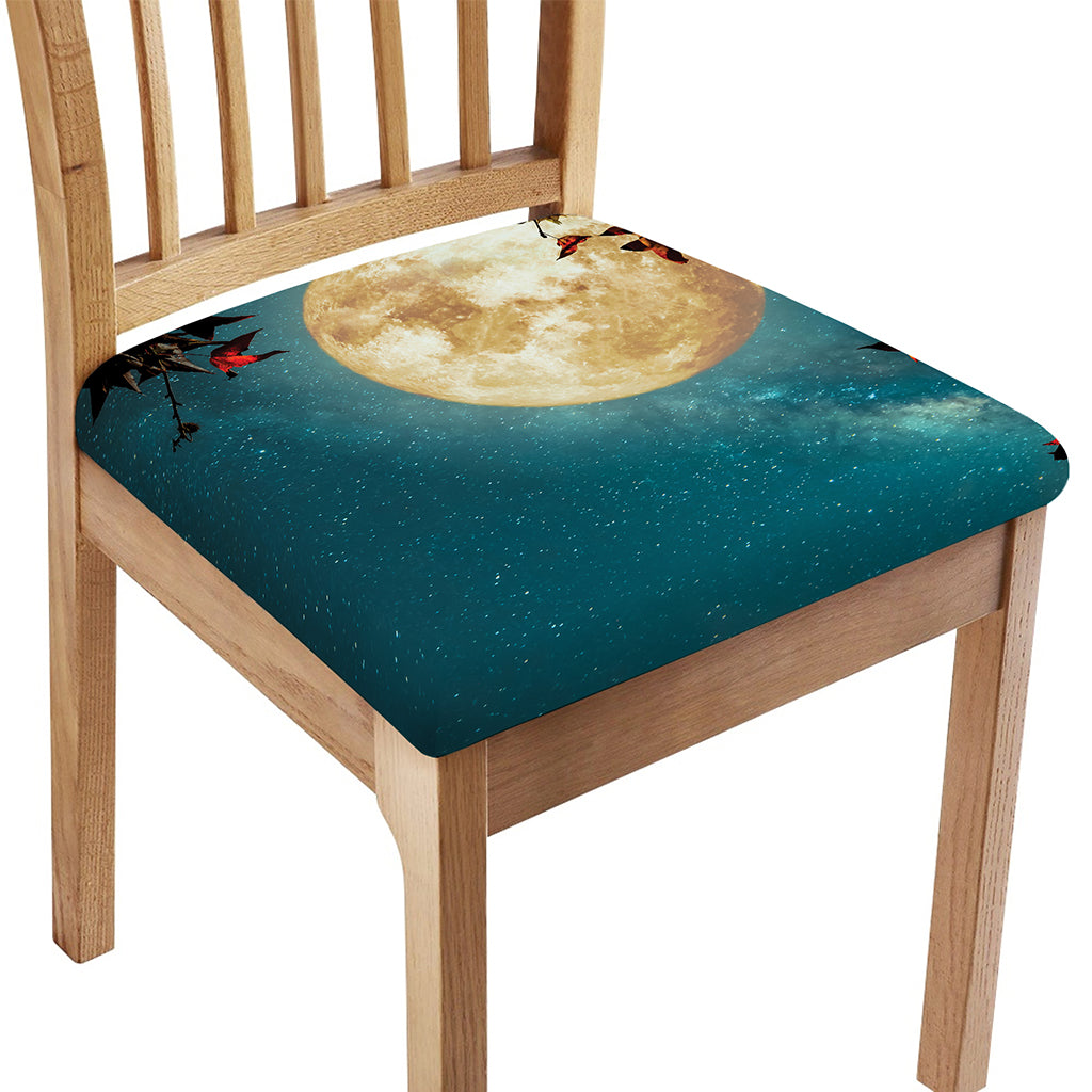 Autumn Full Moon Print Chair Cushion Cover