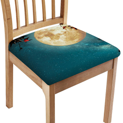 Autumn Full Moon Print Chair Cushion Cover