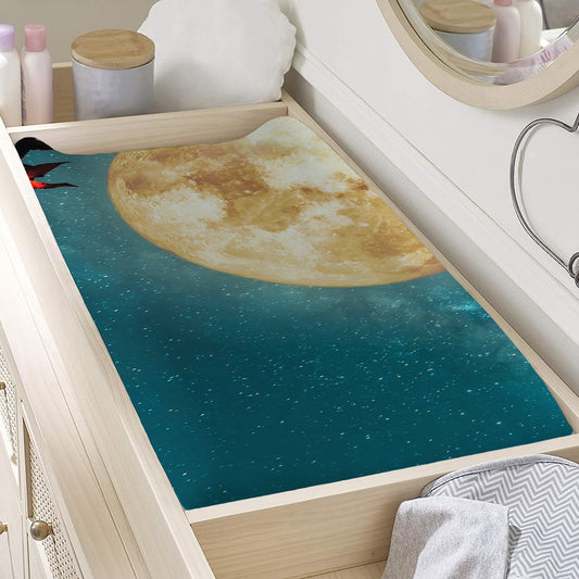Autumn Full Moon Print Changing Pad Cover