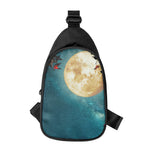 Autumn Full Moon Print Chest Bag