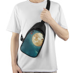 Autumn Full Moon Print Chest Bag