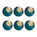 Autumn Full Moon Print Coaster Set