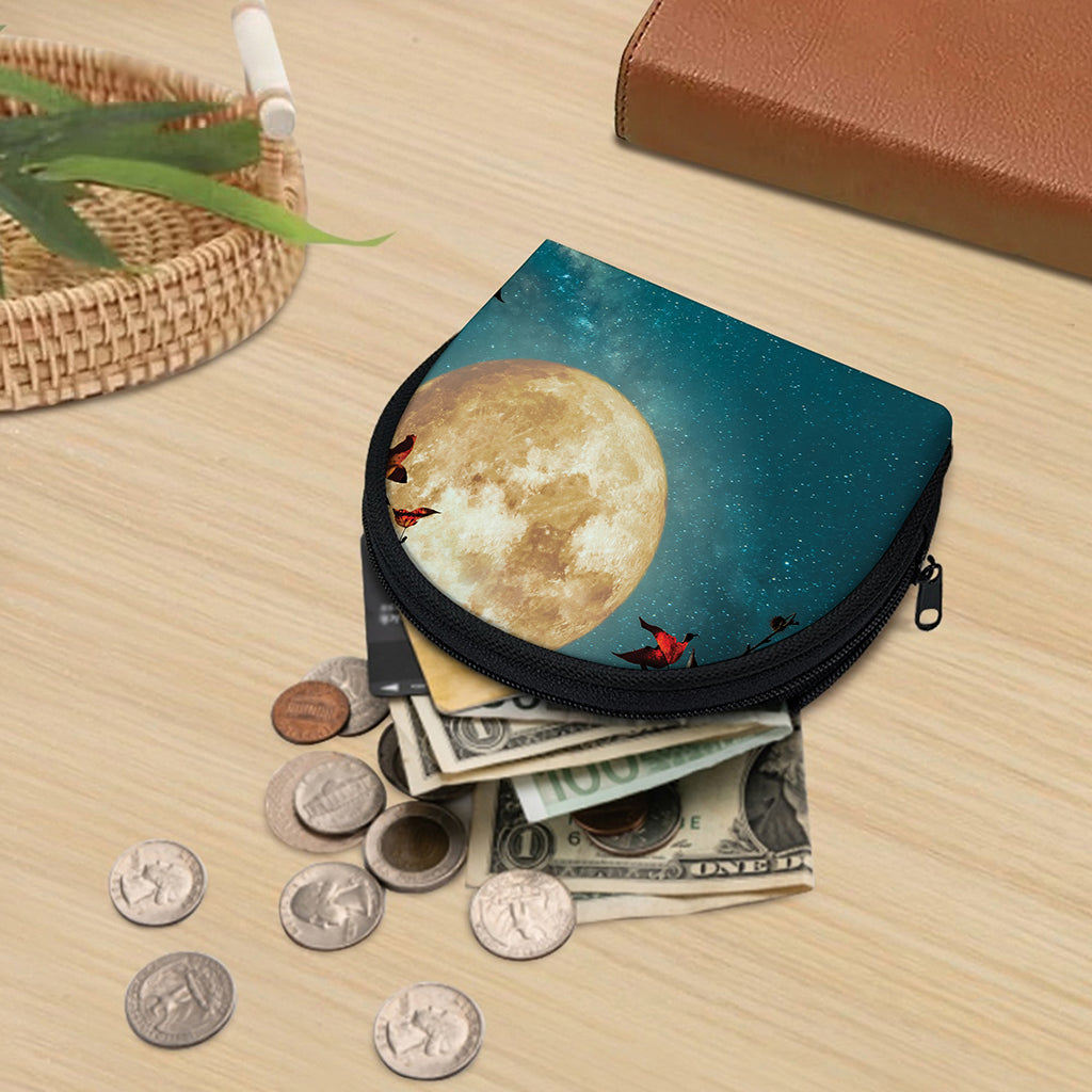 Autumn Full Moon Print Coin Purse