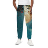 Autumn Full Moon Print Cotton Pants