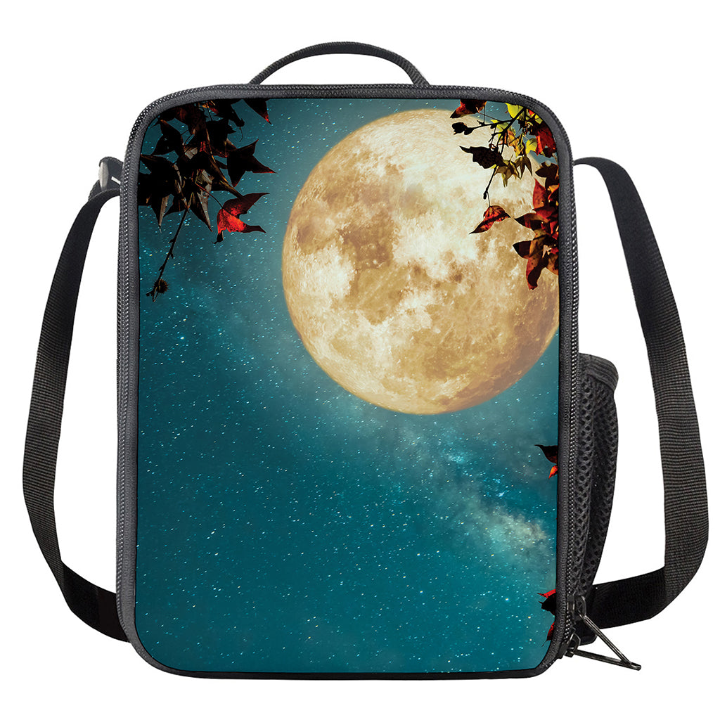 Autumn Full Moon Print Crossbody Lunch Bag