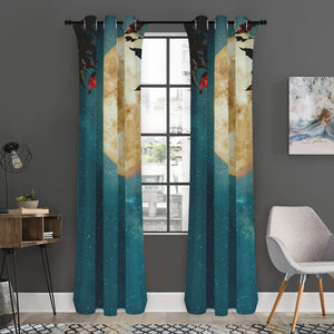 Autumn Full Moon Print Curtain