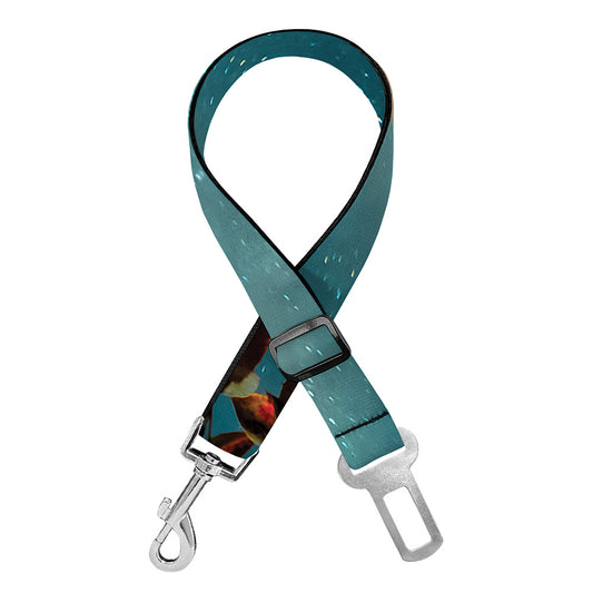 Autumn Full Moon Print Dog Seat Belt