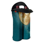 Autumn Full Moon Print Double Neoprene Wine Tote