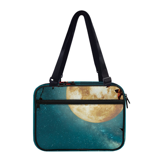 Autumn Full Moon Print Double Strap Bible Bag