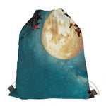 Autumn Full Moon Print Drawstring Bag