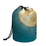Autumn Full Moon Print Drawstring Makeup Bag