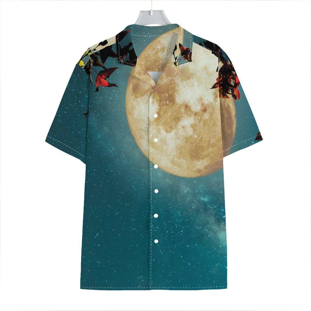 Autumn Full Moon Print Hawaiian Shirt