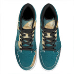 Autumn Full Moon Print High Top Leather Sneakers