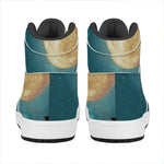 Autumn Full Moon Print High Top Leather Sneakers