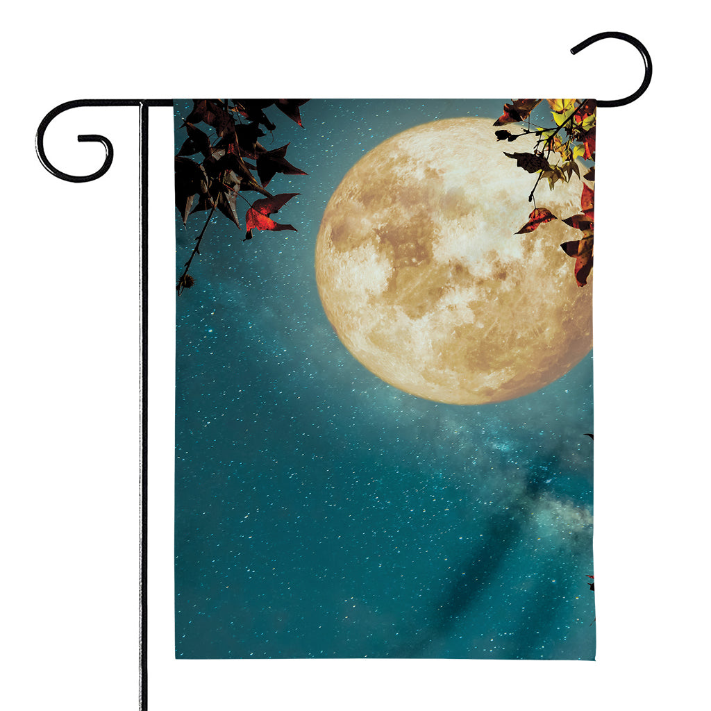 Autumn Full Moon Print House Flag