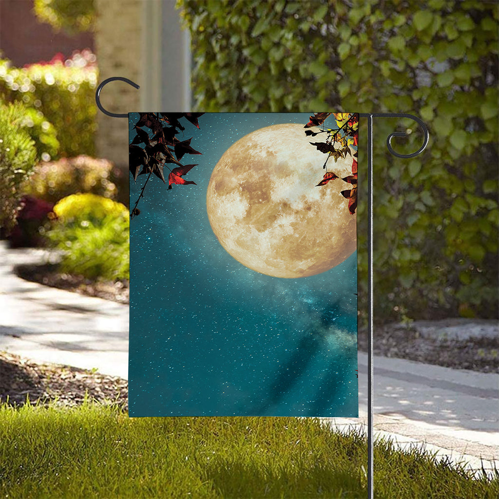 Autumn Full Moon Print House Flag