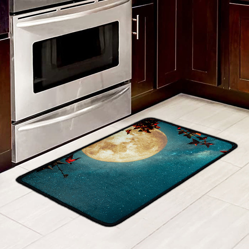 Autumn Full Moon Print Kitchen Mat